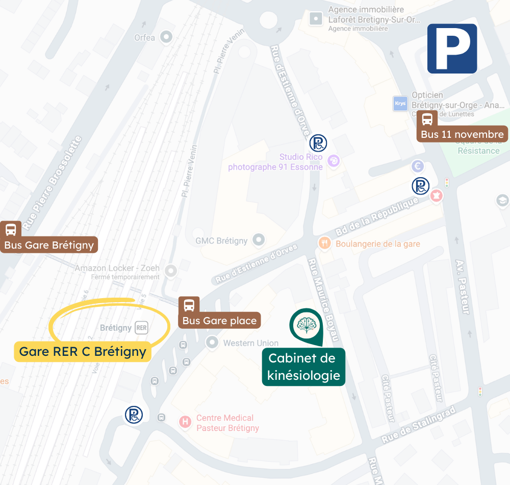 Localisation du cabinet Nadège Cosme Kinésiologue